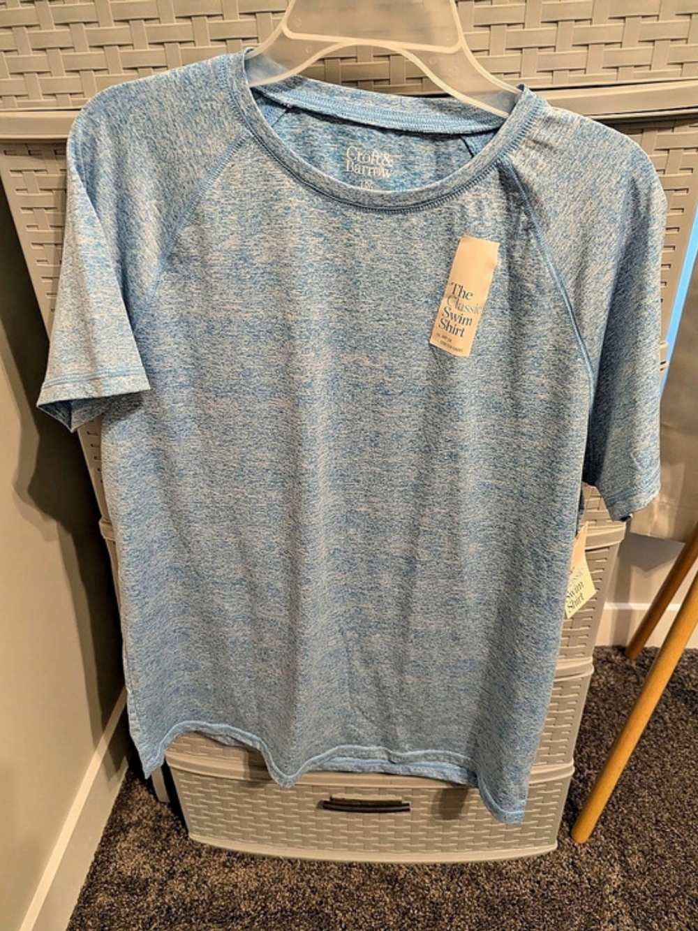 Croft & Barrow The Classic Swim Shirt Blue Large NWT